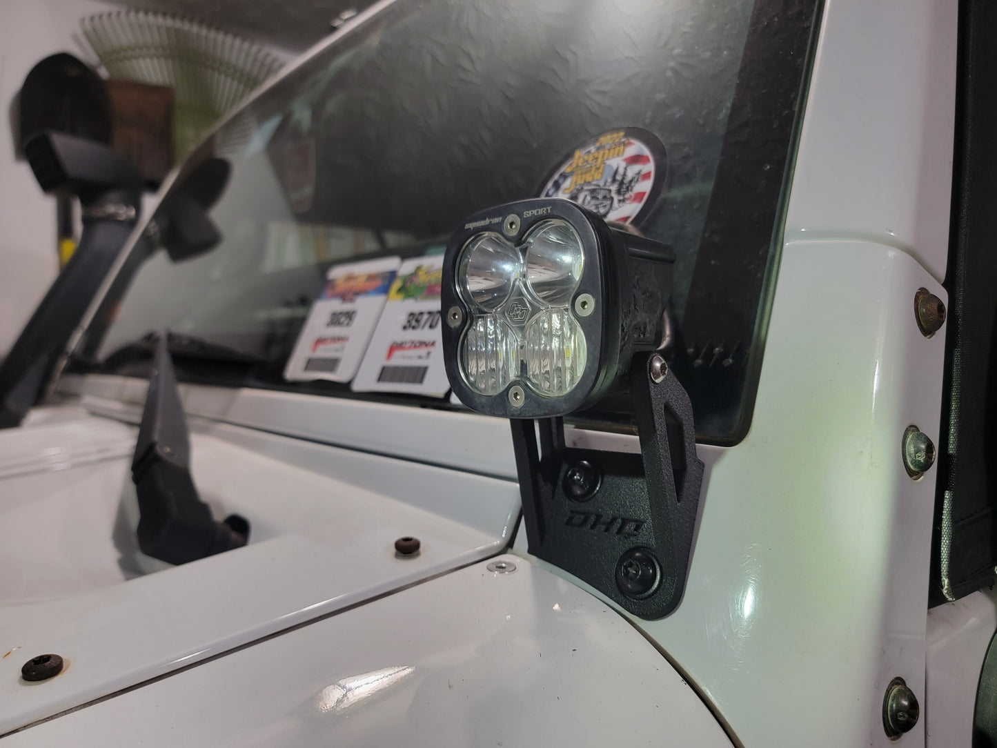 Carbon JK A-pillar mount for Baja Designs Squadron